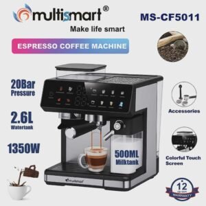 Machine à café Multifonction Pro Café Grain+ Lait + cappuccino 20 Bar 2.6L 1350W + Fonction Moulin a café MULTISMART MS-CF5011