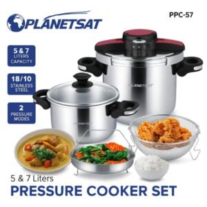 Cocotte 6 Pcs - 5 + 7 L - inox 18/10 PlanetSat PPC-57