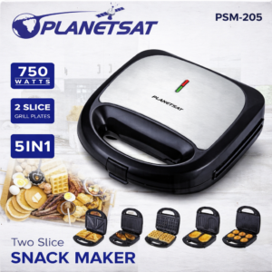 Panineuse multi-grill 750 W 2 tranches 5-en-1 Planetsat | PSM-205.